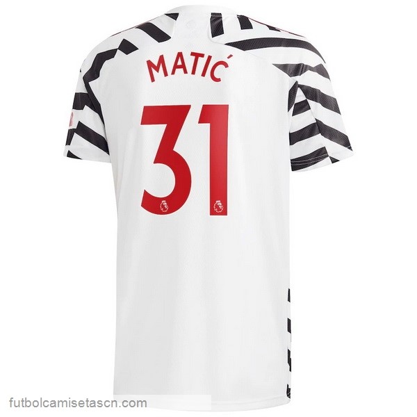 Camiseta Manchester United NO.31 Matic 3ª 2020/21 Blanco